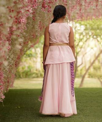 Pink Kurti Jacket and Sharara 2