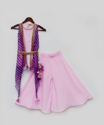 Pink Kurti Jacket and Sharara 3