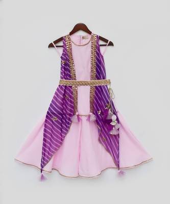 Pink Kurti Jacket and Sharara 4