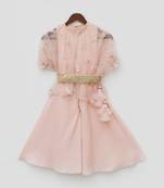 Pink Crepe Jumpsuit and Organza Cape