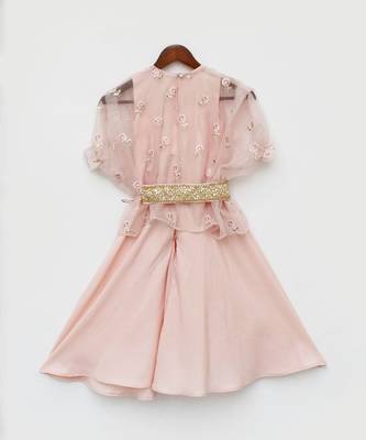 Pink Crepe Jumpsuit and Organza Cape 2