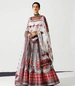 Wedding Designer White Chinon Lehengha Choli
