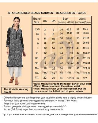 Ada Hand Embroidered Black Rayon Lucknowi Chikankari Indian Straight Kurta for Women - A411483 6