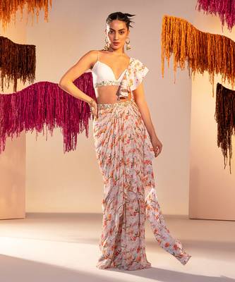 White saree set 1