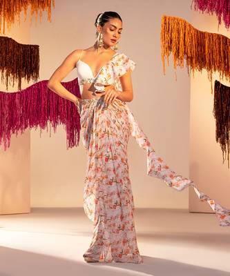 White saree set 2
