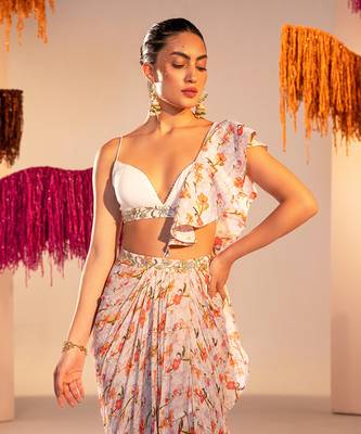 White saree set 3