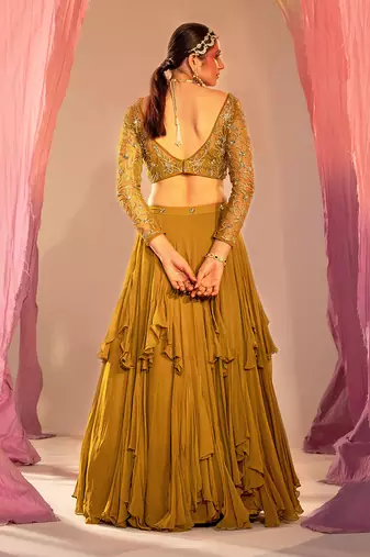 Mehandi Green  Lehenga Set