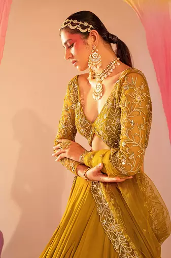Mehandi Green  Lehenga Set