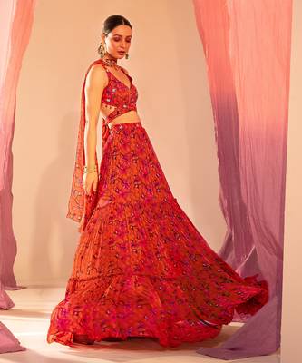 Rust Orange Lehenga Set 3