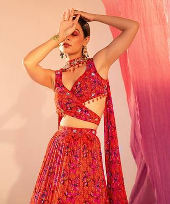 Rust Orange Lehenga Set 4