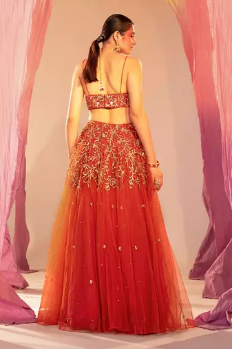Orange Lehenga Set