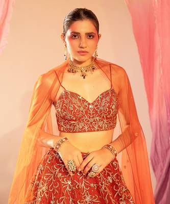 Orange Lehenga Set 3