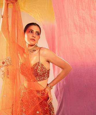 Orange Lehenga Set 4