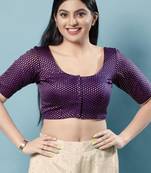 Padded Brocade Round Neck Blouse