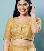 Padded Net Round Neck Blouse