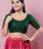 Padded Net Round Neck Blouse