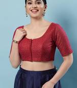 Padded Net Round Neck Blouse