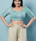 Padded Brocade Sweatheart Neck Blouse