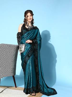 Riva enterprise women's rangoli silk saree with detachable sleeve fancy saree 1