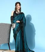 Riva enterprise women's rangoli silk saree with detachable sleeve fancy saree