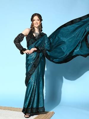 Riva enterprise women's rangoli silk saree with detachable sleeve fancy saree 2