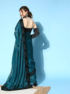 Riva enterprise women's rangoli silk saree with detachable sleeve fancy saree 3
