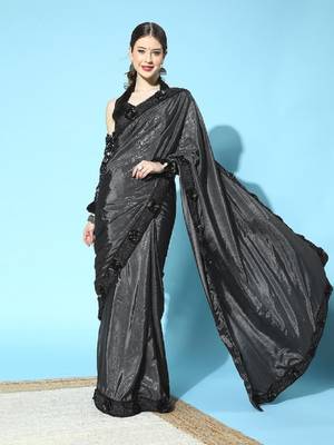 Riva enterprise women's rangoli silk saree with detachable sleeve fancy saree 1