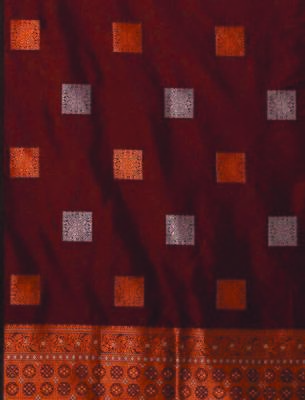  Maroon Color Silk Blend Blend Sarees With Blouse 5
