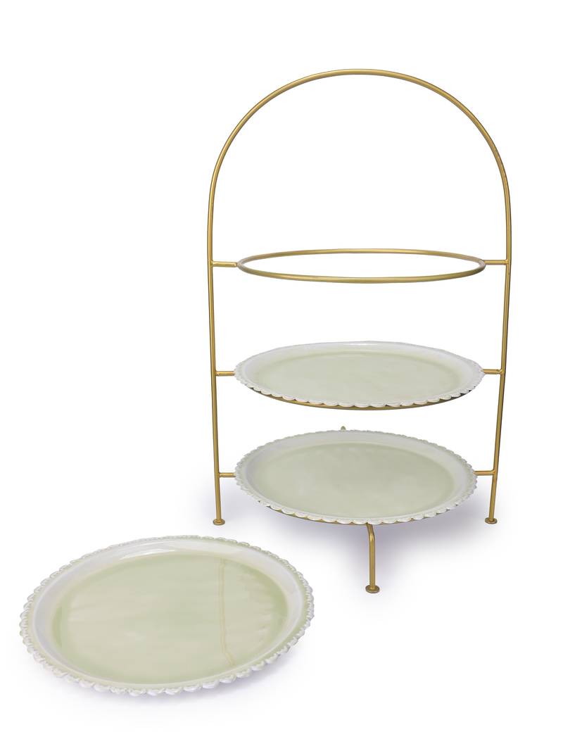 Minty Oasis Cake Stand