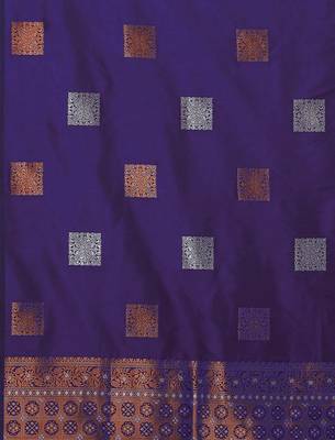  Purple Color Silk Blend Blend Sarees With Blouse 5