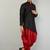 Lemonx Silk Black Maroon Asymmetric Kurta Dhoti Set For Men