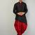Lemonx Silk Black Maroon Asymmetric Kurta Dhoti Set For Men