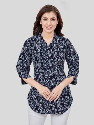  crepe printed short kurti 1