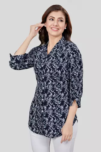  crepe printed short kurti