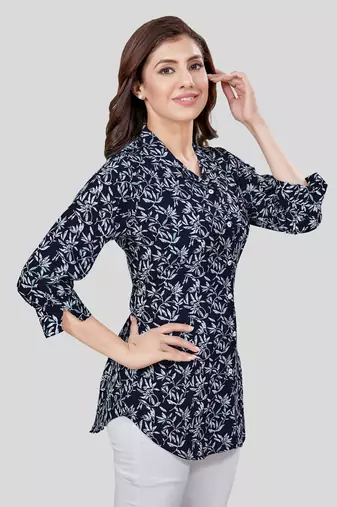  crepe printed short kurti