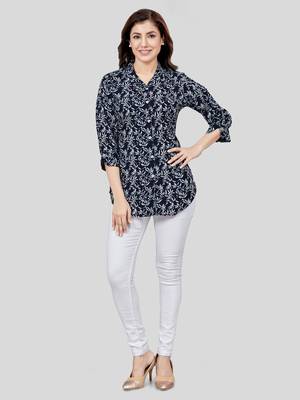  crepe printed short kurti 5