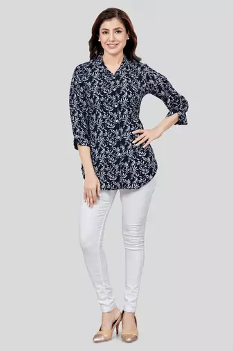  crepe printed short kurti