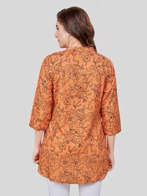  crepe printed short kurti 2
