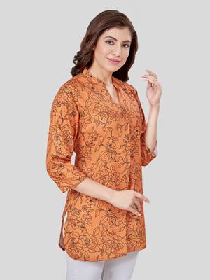  crepe printed short kurti 4