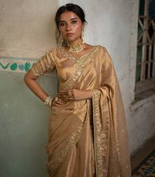 Gold tissue saree set