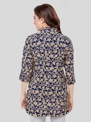  crepe printed short kurti 2