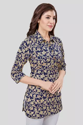  crepe printed short kurti