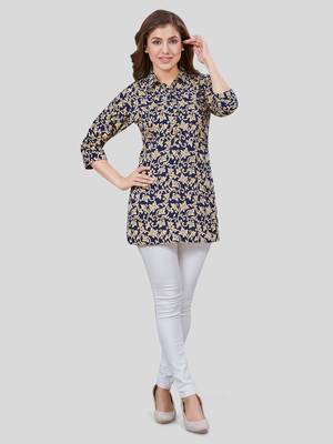  crepe printed short kurti 5