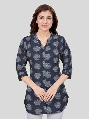  crepe printed short kurti 1