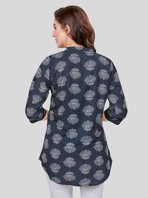  crepe printed short kurti 2