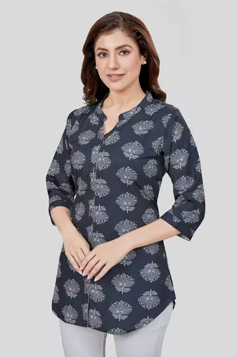 crepe printed short kurti