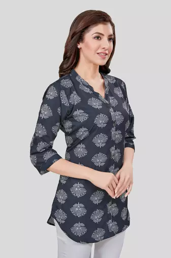  crepe printed short kurti