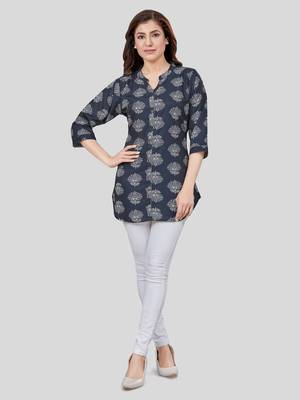  crepe printed short kurti 5