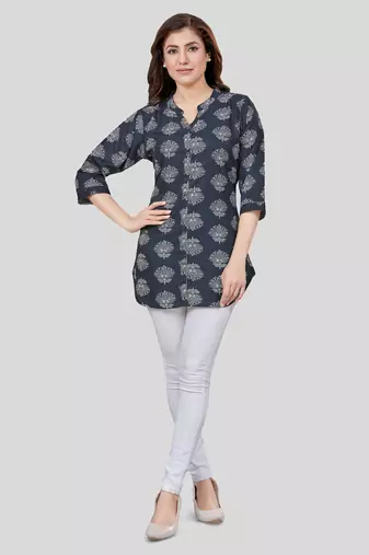  crepe printed short kurti