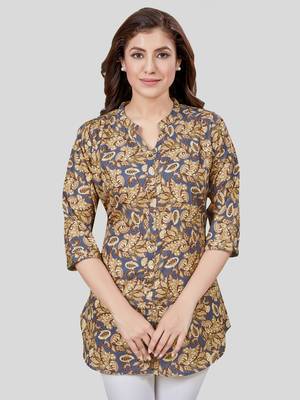  crepe printed short kurti 1
